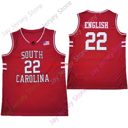 2020 Novas camisas da NCAA 22 Alex English College Basketball Jersey Vermelho Tamanho Jovem Adulto