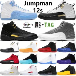 حذاء كرة السلة Jumpmans 12s 12 رجلًا نسائيًا منخفض رائع رمادي أسطورة أزرق الحمضيات كونكورد أبيض ولدت اليوبيل 25 الذكرى السنوية للرجال أحذية رياضية PNOS