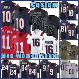 Mac Jones Bailey Zappe Matthew Judon Custom futebol Jersey Cole Strange Rhamondre Stevenson Devante Parker Damien Harris Jabrill Peppers Jakobi Meyers Jack Jones