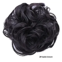 Peda de cabelo bagunçoso Scrunchies ondulados encaracolados para o cabelo feminino updo de cabelo sintético anel de cabelo falso