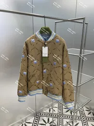 23SS 디자이너 남성 재킷 만화 패턴 자수 고급 낡은 꽃 재킷 야구 재킷 재킷 유니쉬 윈드 브레이커