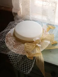 Boinas grandes fitas de fita véu de casamento de casamento para mulheres francesas de fada de fada fascinadora fascinador Fedora Party Po Shooting theretdressberets