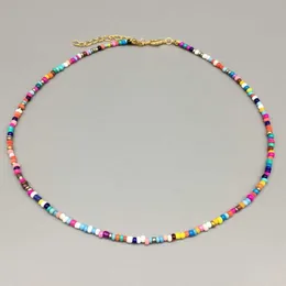 Подвесные ожерелья простые семена бусины для колье с закусочкой Женщины в затыке из бисера короткие женские ювелирные изделия 16 -дюймовые подарки ожерелья чокеры Z0321