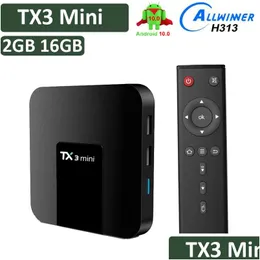 Android TV Kutusu TX3 Mini 10 Allwinner H313 2GB 16GB SET Top kutusu 4K 1G 8G Akıllı Medya Oyuncu Damla Dağıtım Elektroniği Uydu DHKF7