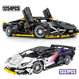 Bloklar Teknik Lamborghinis Süper Hızlı Spor Otomobil Binası Ünlü Araç Yarışı Montaj Tuğlalar Oyuncakları Yetişkin Erkekler İçin Hediyeler 230322