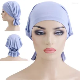 Beanies Beanie/Skull Caps Muslim Women Hijab Modal Soft Elastic Inner Arab Islam Pure Under Scarf Hat Hair Care Cancer Chemo Loss Bonnet Dav