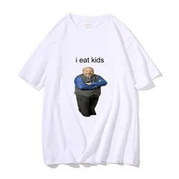Мужские футболки Bertram Eats Kids Funny Brand Мужчины Женщины Футболка I Eat Kids Футболки Мужские топы из чистого хлопка с короткими рукавами Черная повседневная свободная футболка 230323