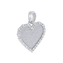 Fashion Women Men Necklace Paved Sparking Cz Heart Charm Bling Cubic Zircon Paved Pendant for Hip Hop Party Jewelry Drop Ship