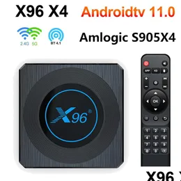 Android TV Box 11 X96 X4 AMLOGIC S905X4 4G 64GB RGB Light TVBox Support AV1 8KデュアルWIFI BT4.1 32GB SET TOPBOX X96X4ドロップ配信E DHK5W