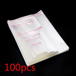 Confezione regalo richiudibile 100PC autoadesiva sacchetto di cellophane trasparente autosigillante piccoli sacchetti di plastica per imballaggio di caramelle sacchetto di imballaggio per biscottiGift