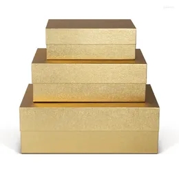 Confezione regalo 30 Pz / lotto Grande scatola rigida pieghevole in oro di lusso con coperchio a chiusura magnetica Scatole per bomboniere Scarpe per bambini Stoccaggio all'ingrosso