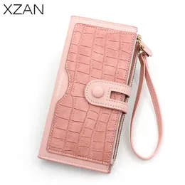 Wallets Women Long Section Wallets Stone Stripe High Quality Wallet Female Card Holder Classic Lady's Purse Zipper Wallet For Girl Z0323