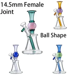 Straight Perc Hookahs Heady Glass Bongs Ball Shape Water Pipes N Holes Percolator 7 Inch Heigh 14mm Small Mini Oil Dab Rigs With Bowl In Stock