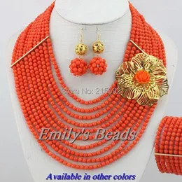 Brincos de colar Set Set Exclusive African Badyed feito de coral real e detalhes da mais alta qualidade Jóias CJ134