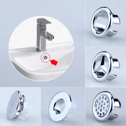 Drains 2pc Bathtub Sink Ring Overflow Spare Cover Plastic Silver Plated Decoration Ceramic Basin Overflow Ring Bathroom Accessories