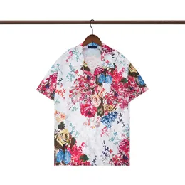 Mens Hawaii Floral Print Boolling Рубашка повседневные рубашки дизайнерские рубашки пляжные шорты мужчины с коротким рукавом варень