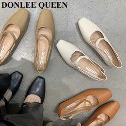 Women Flats Sapatos de balé Ballerina rasa do fêmea deslize em mocassins macios Casual Mancera Brand Flat Square dedo Office Dress Mujer 230223