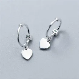 Fascino Moda Donna Argento 925 Piccolo Orecchino a cuore Orecchini pendenti per giovani ragazze Teen Regalo di nozze Gioielli Brincos eh1251 Z0323