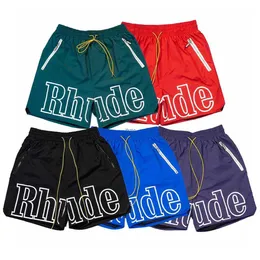 Mäns shorts Rhude Shorts Size S-XL Summer Fashion Beach Pants Men High Street Wear Red Blue Black Purple 5 Colors Mens