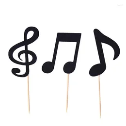 Festive Supplies HLZS-30 Pcs Music Notes Themed Cupcake Topper Paper Cake Inserts Card Wedding Decoration