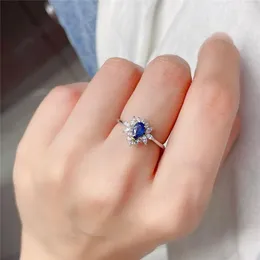 Cluster Rings WEAINY Natural Water Drop Sapphire Ring 925 Silver Woman Jewelry Blue Gem Birthstone Exquisite Engagement Gift With