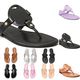 Sandaler skor dammsäckdesigner Miller Metallic Snake präglade läder glider tofflor kvinnor vitt svart patent gul trippelrosa flip flops damer storlek 5.5-9.5