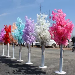 150cm 높이의 인공 꽃 체리 꽃 나무 도로 리드 웨딩 러너 통로 칼럼 쇼핑몰 오픈 도어 장식 스탠드 E0324