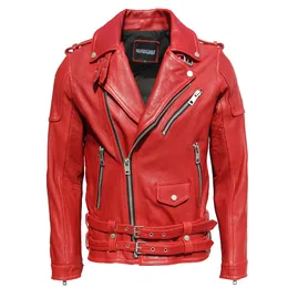 Men's Leather Faux Soft Thick Sheepskin Genuine Jacket Motocycle Biker s Riding Coat Winter Clothes Autumn 230324