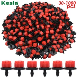 Sprayers Kesla 30-1000pcs 4/7mm Garden Irrigation Nozzle Justerbar Dripper Watering Sprinkler Eitter Micro Drip Balcony Yard Greenhouse P230310