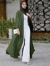 Ethnic Clothing Siskakia Fashion Muslim Kimono Abaya Solid Striped Retro Cardigan Robe Dubai Middle Eastern Saudi Arabia Eid Clothes 230324