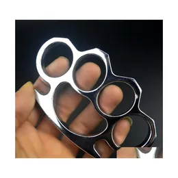 Mässing Knuckles Beautif Color Metal Knuckle Duster Four Finger Tiger Fist Buckle Outdoor Cam Safety Defense EDC Tool Drop Deli DHQTS