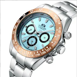 Nowe modne zegar ze stali nierdzewnej stali nierdzewnej kwarcowe zegarek luksusowe zegarki dla mężczyzn i ruchu kwarcowego kalendarz kalendarz renOJ de lujo 41mm