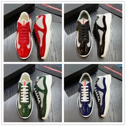 American Cup Casual Shoes Low Top Sneaker Mesh PVC Patent Leather Fashion Trainers Americas Sneakers Walking Rubber Sole Fabric Outdoor 38-46
