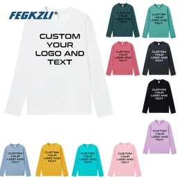 Magliette da uomo T-shirt personalizzata a maniche lunghe in cotone 100% Crea il tuo design Testo Uomo Donna Stampa Design originale Regali di alta qualità Tshirt 230323