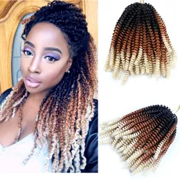 Pre Twisted Nubian Twist Braid Hair Synthetic 8 Inches Spring Twist Crochet Braiding Hair Extension