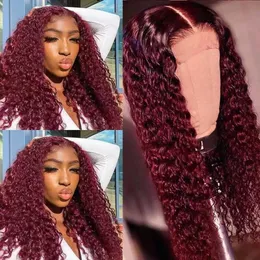 New Wig Wig Feminino Longo Cabelo Curado Vinho Vermelho Milho Químico de Fibra Química de Alta Temperatura Torda Torcida Torcida Cabelo Grande Cabelo 230323