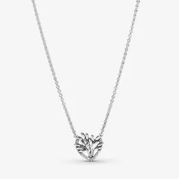 Love Heart drzewo genealogiczne naszyjnik dla pandory prawdziwe srebro wesele biżuteria dla kobiet prezent dla dziewczyny projektant naszyjniki z oryginalnym zestawem pudełek do sprzedaży detalicznej