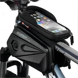 2023 Панниерные сумки телефона передняя рама водонепроницаемая велосипедная монтаж