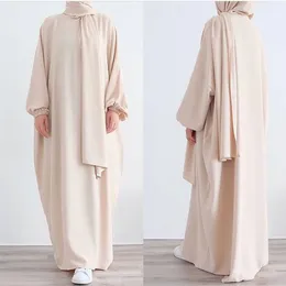 Ubranie etniczne Ramadan Hoody Abaya Sewn Hijab Scarf Sukienka Muzułmańska Eid nida luźne abayas dla kobiet jilbab kaftan szat islam Dubai Djellaba 230324