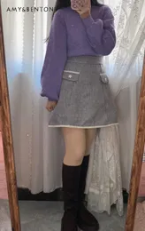 Malhas femininas teses estilos japoneses suéter doce top girl glitter slim fit redond collover sloping de mangas compridas camisa de malha 230324