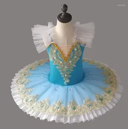 Stage Wear 2023 Songyuexia White Ballet Tutu Skirt Dress Costume da lago dei cigni per bambini Costumi di danza del ventre per bambini Professionale