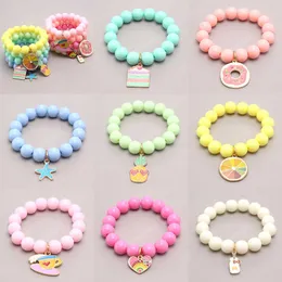 Baby Lucky Jewelry Colori caramella Braccialetti con perline Bambini Love Heart Charm Bracciale Accessori per bambini Regalo