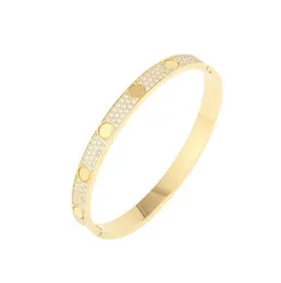 CC 5 Womens luxurious bracelet gold torque bangle Double row diamond luxury jewelry width hidden inlay process High fade resistant bracelets designer for women