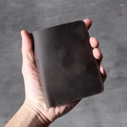 Wallets AETOO Simple Classic Short Wallet Manual Original First Layer Cowhide Crazy Horse Leather European And American Retro