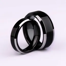 Anéis de banda simples liso preto/3 cores anel de titânio para homens alianças de casamento para mulheres AA230323