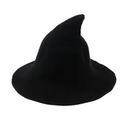 Halloween Witch Hat diversificado ao longo do Cap de lã de ovelha de tricô Hat Feminino Bruxa de Moda Feminina Balde U0324