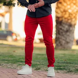 Mäns byxor är kraftig solid bomull plus storlek affärssammanhängande mens smala passform Pencial ben Basic Stretchy Chino Trousers 230324