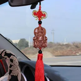 Keychains 1pc Jujuube Wood Chinese Kwankung Statue Carving Sculpture Guan Yu Guangong Hold Broadsword Knight Car Pendant Charm Gift Qdd9878