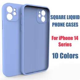 Custodia per telefono in TPU quadrato liquido morbido per iPhone 14 Plus 12 13 Mini 11 Pro Xs Max X Cover posteriore opaca per iPhone 6 6S 7 8 Plus Custodie multicolore