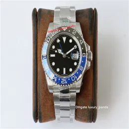 Najwyższej jakości zegarki męskie GMT Automatyczny zegarek mechaniczny 40 mm Cal.3186 3285 Ruch 904L Sapphire Coke Ring Ceramic Glow Nurving Luksusowe zegarek